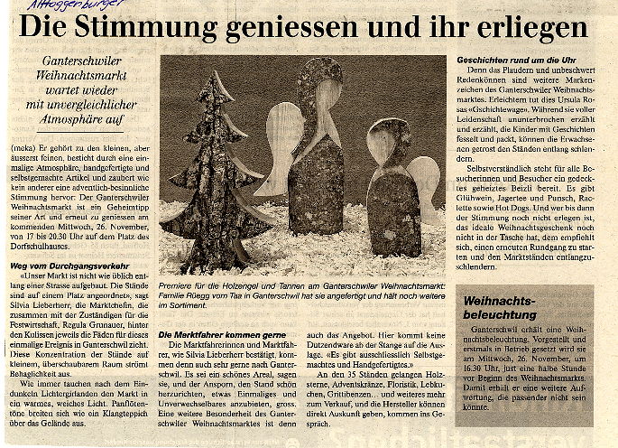 Zeitungsausschnitte vom November 2008